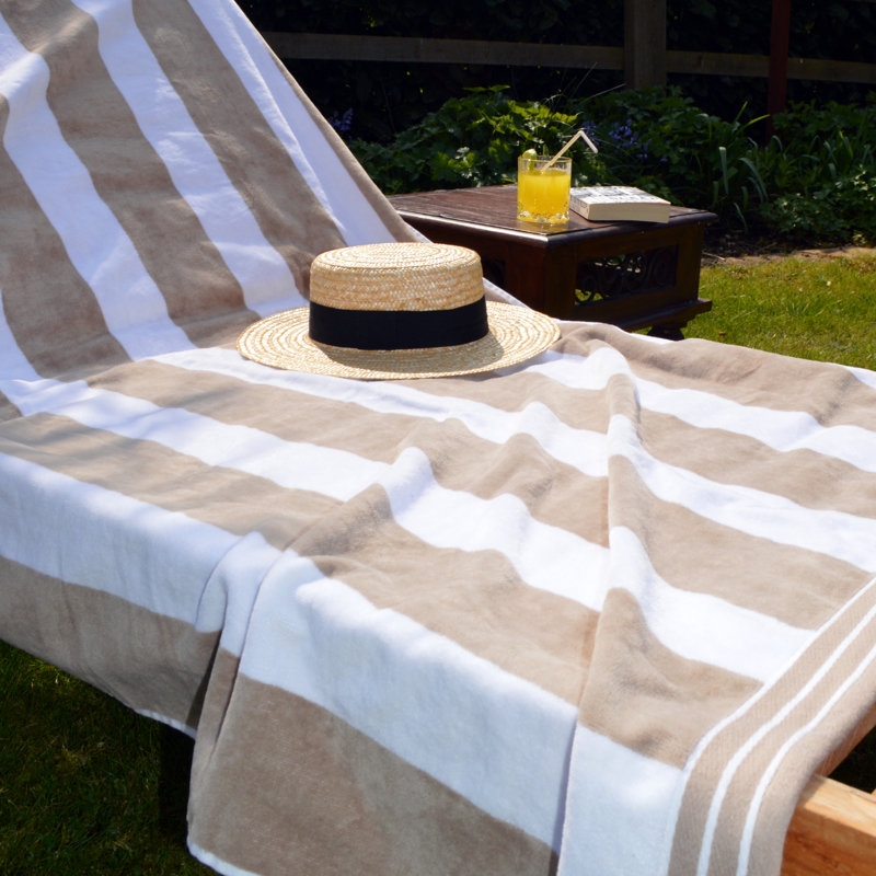 Jorah Large Cabana Stripe Beach Towel, Taupe