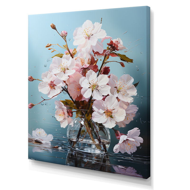 Fleur de pommier IV sur toile, Toile tendue, H 40 po x l 30 po x P 1,5 po