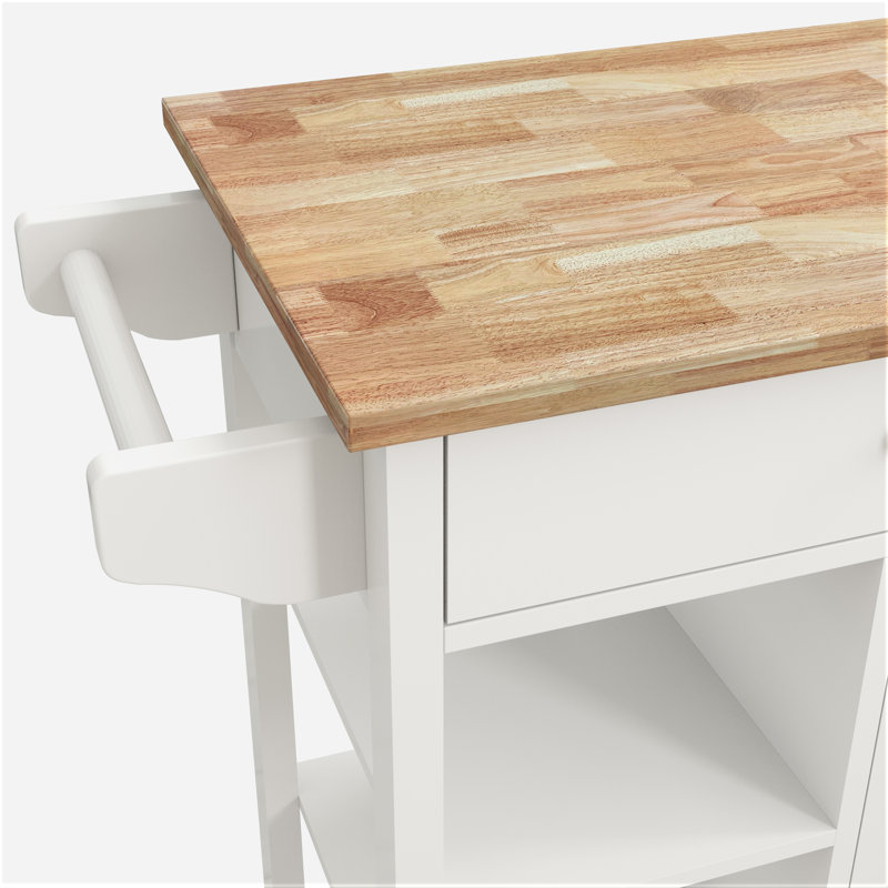 Solid Wood Top Kitchen Cart,  Solid Wood