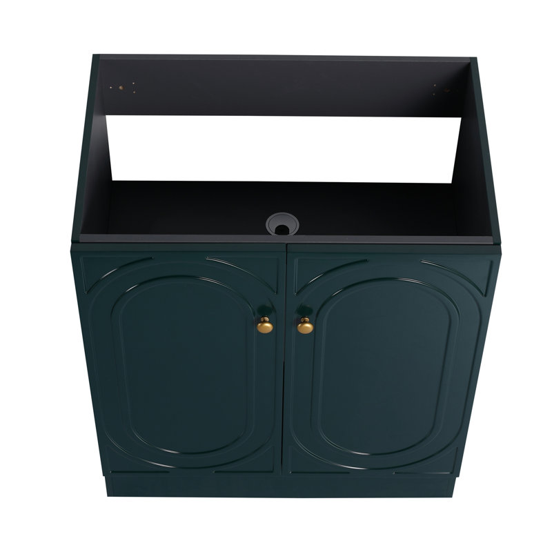 Meuble-lavabo autoportant sans lavabo, Vert foncé
