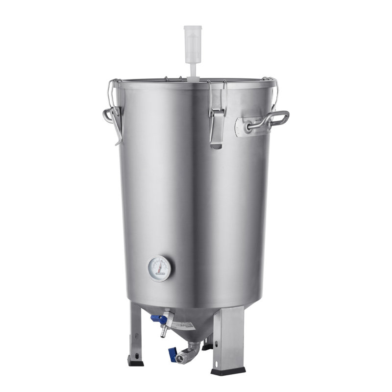 Seau de fermenteur 8 gallons en acier inoxydable 304 avec couvercle, robinet et thermomètre