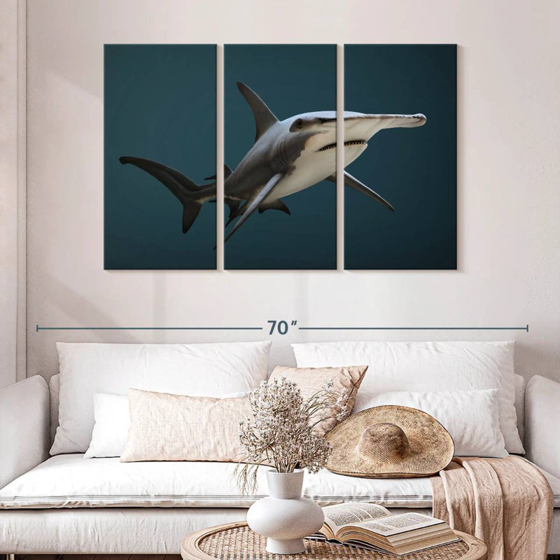 Great Hammerhead Shark, 32" H x 50" W