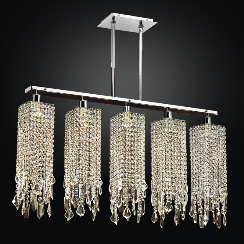 Luminaire suspendu linéaire pour îlot de cuisine 5 lumières Knowlton