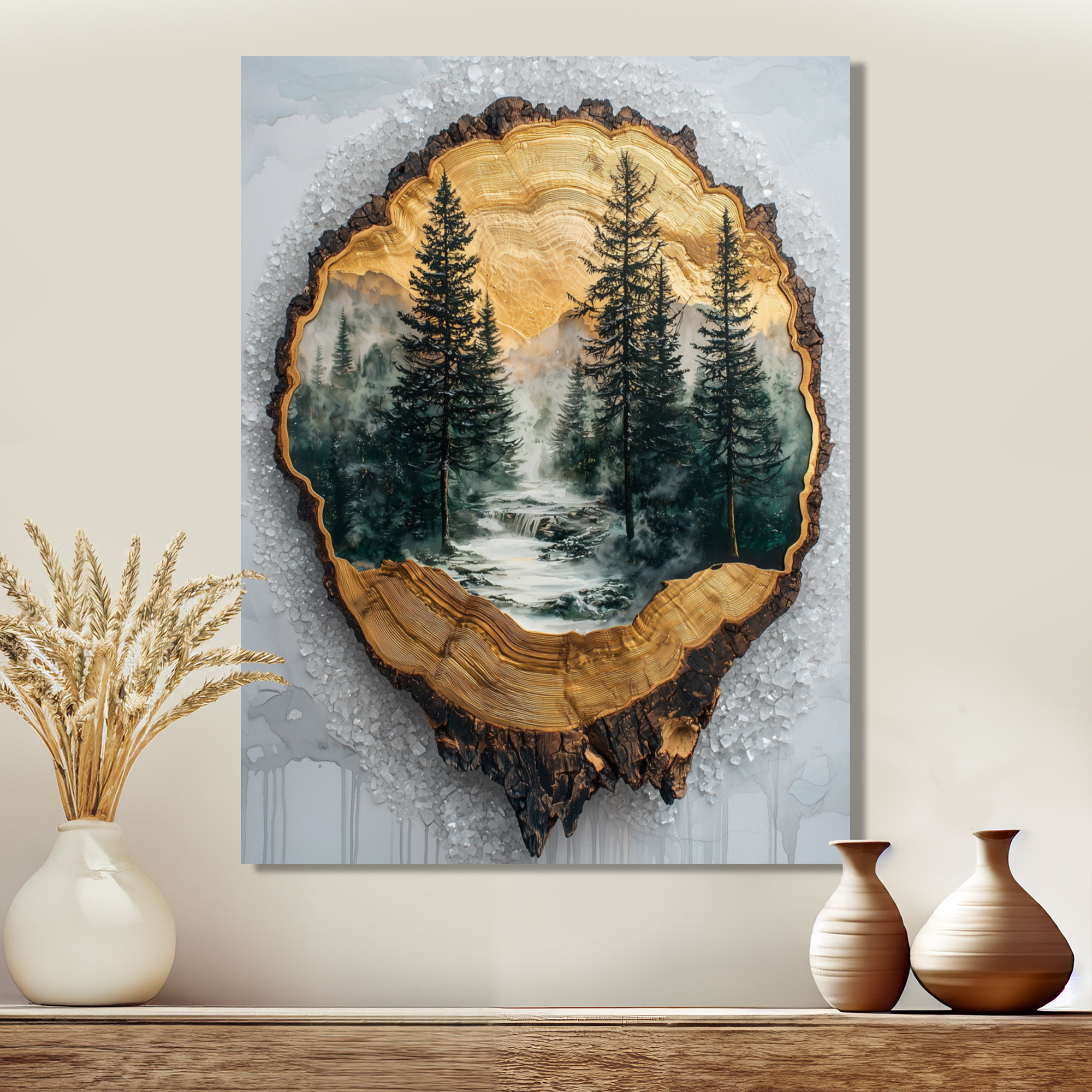 Millwood Pines Winter Tree Harmony On Wood Slide I - Traditional Metal ...