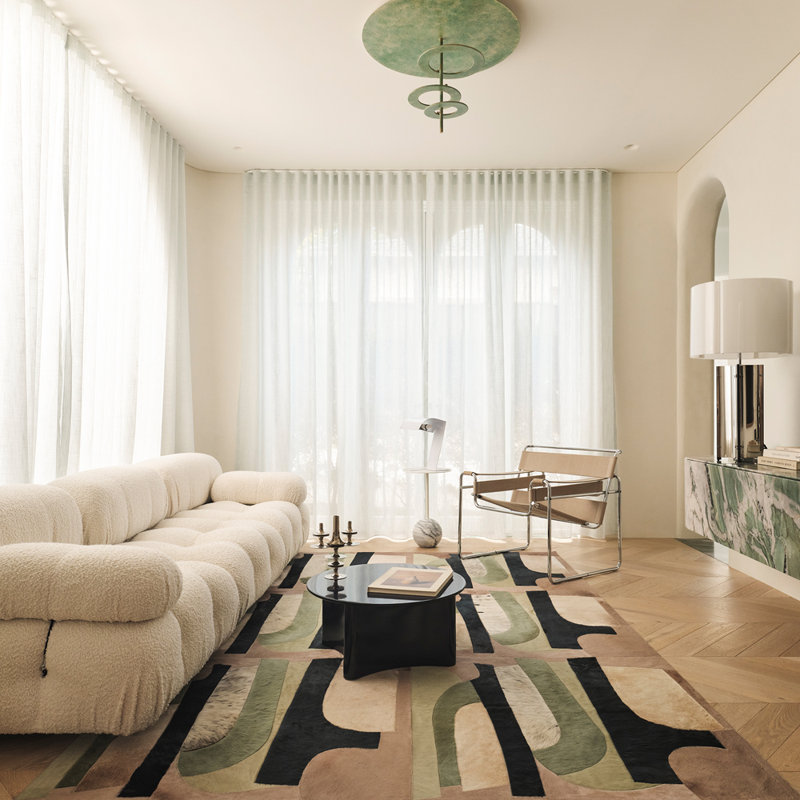 Art Hide X Greg Natale Cowhide Block Print Area Rug, Rectangle 6'7" x 9'8"