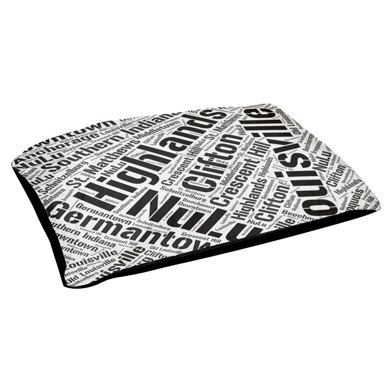 Coussin de chien « districts », Grand (l 40 po x P 30 po x H 14 po), Noir, Louisville