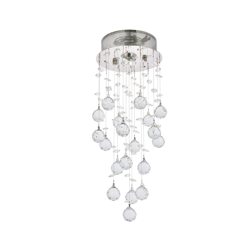 Galaxy Chrome Flush Mount with Clear Royal Cut Crystal