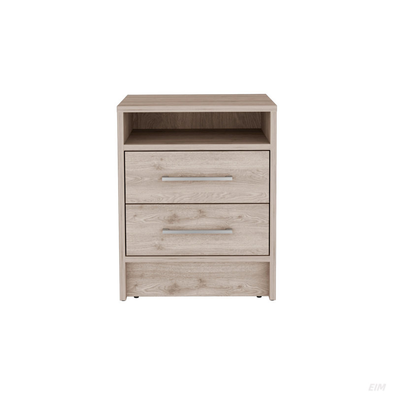 Nightstand , End Table, Side Table Superior Top, Two Drawers, Gray