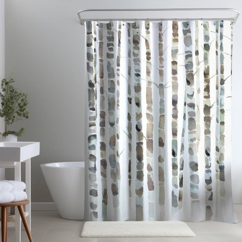Shower Curtain LA134 – Polyester Shower Curtain, Dye Sublimation Print, 71" W × 74" L