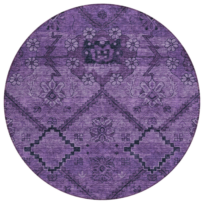  Tapis d'entrée antidérapant Malchow, Rond 8 pi