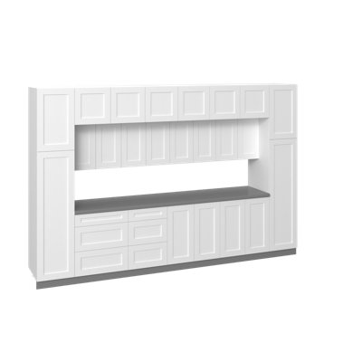 FK-LUXE 143'' W x 96'' H Medium Density Fiberboard (MDF) Kitchen Cabinet Set Ready-to-Assemble