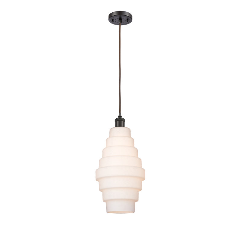 Luminaire suspendu cylindrique à 1 lumière Dahani, Bronze