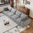 Compression Cloud Sofas, 134 Inch Corduroy Modern Modular Couch For Home