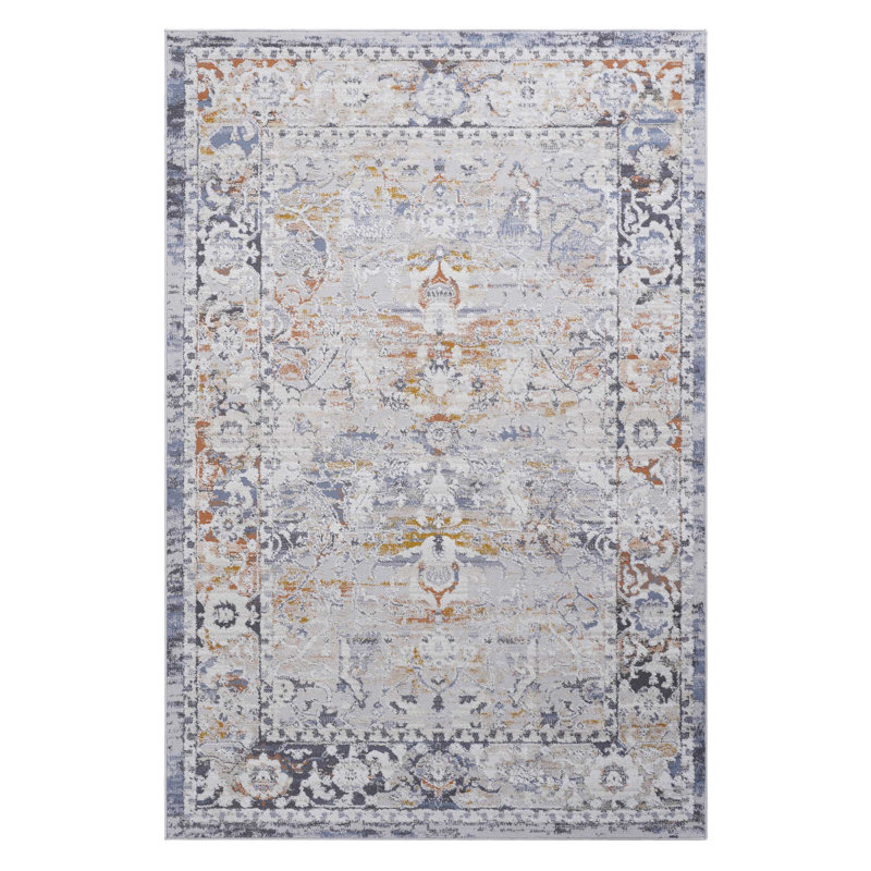 Ivory/Grey /Traditional Non-Shedding Living Room Bedroom Dining Home Office Stylish And Stain Resistant Area Rug
