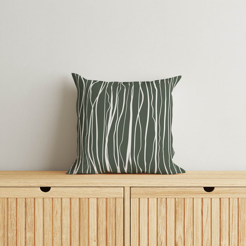 Coussin Legions, H 26 po x l 26 po, Chimichurri / rayé vert