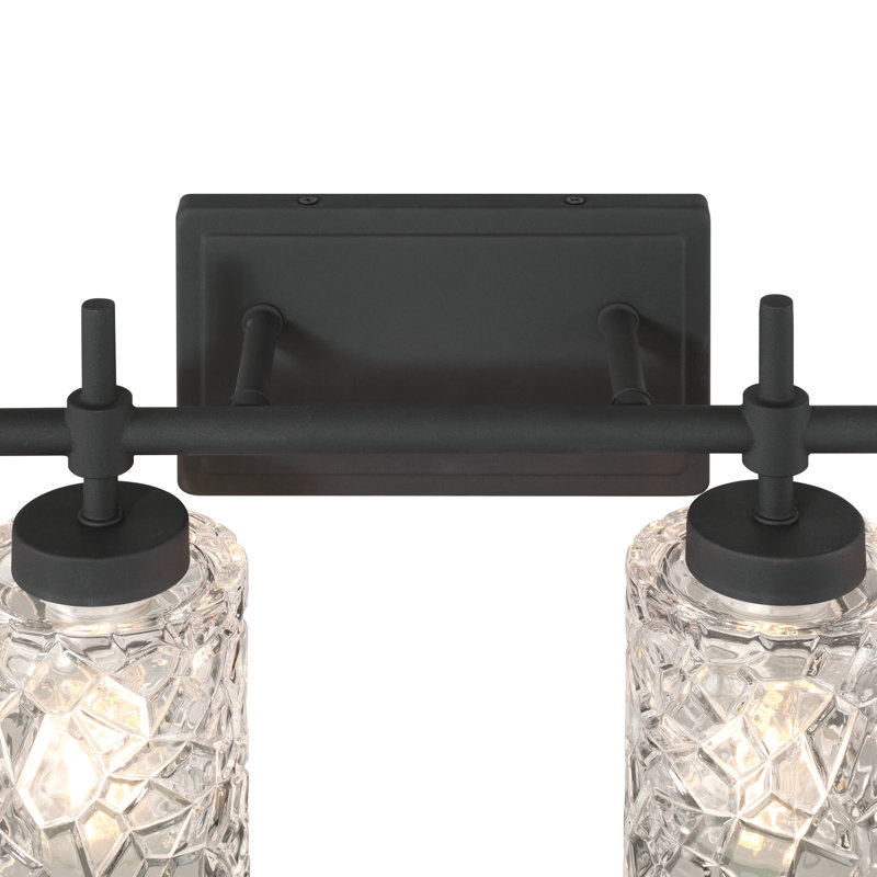 Luminaire de salle de bain à intensité variable en acier à 6 lumières Kensol, Noir mat
