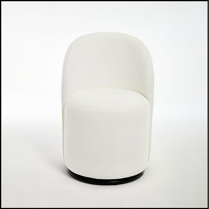 Chaise pivotante en velours de style Mid-Century, fauteuil d'appoint confortable sans accoudoirs pour espaces compacts, rotation à 360 degrés