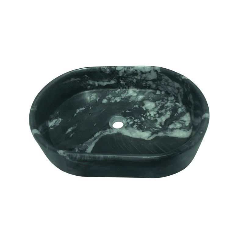 Lavabo vasque de salle de bain en marbre, surface semi-polie, pierre naturelle, marbre véritable, marbre véritable, Vert