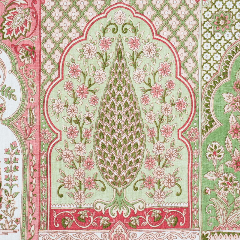 Barra Palace Fabric, Pink/Green