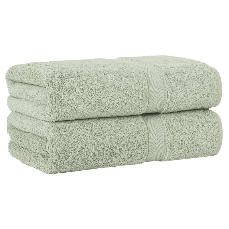 Ensemble de serviettes de bain en coton turc 2 pièces Sinemis, Vert