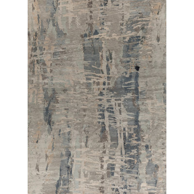 Melange Hand Knotted Wool Abstract Area Rug