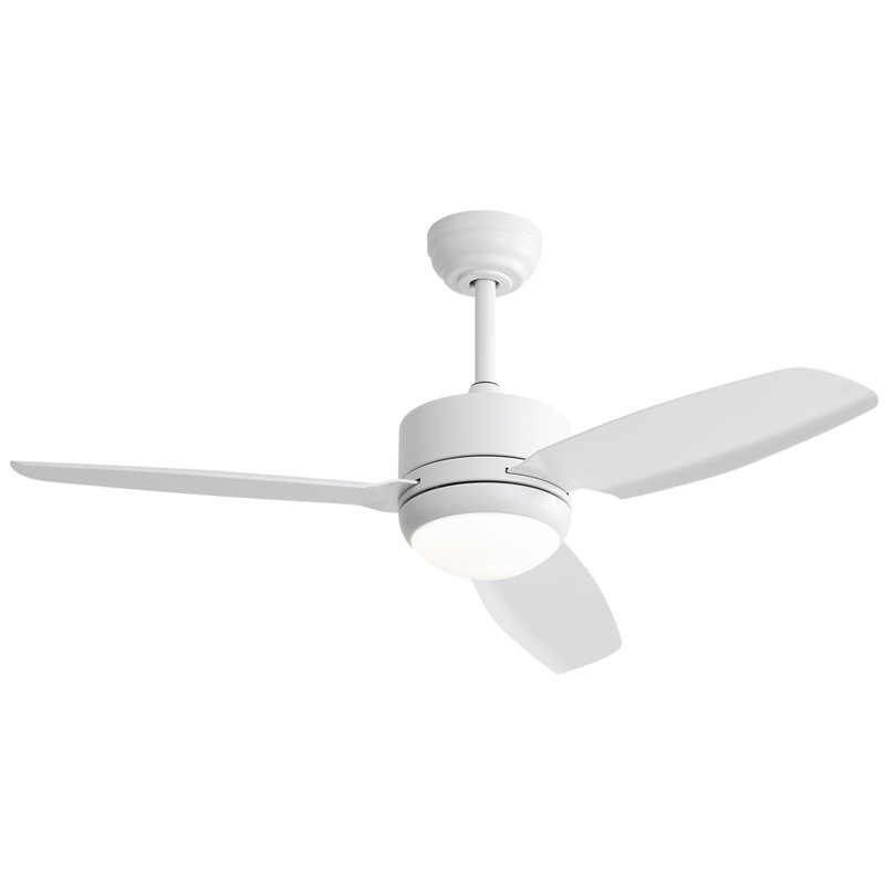 46 Inch New Design Ceiling Fan With Lights 3 ABS Blades 6-Speed DC Motor, White, White