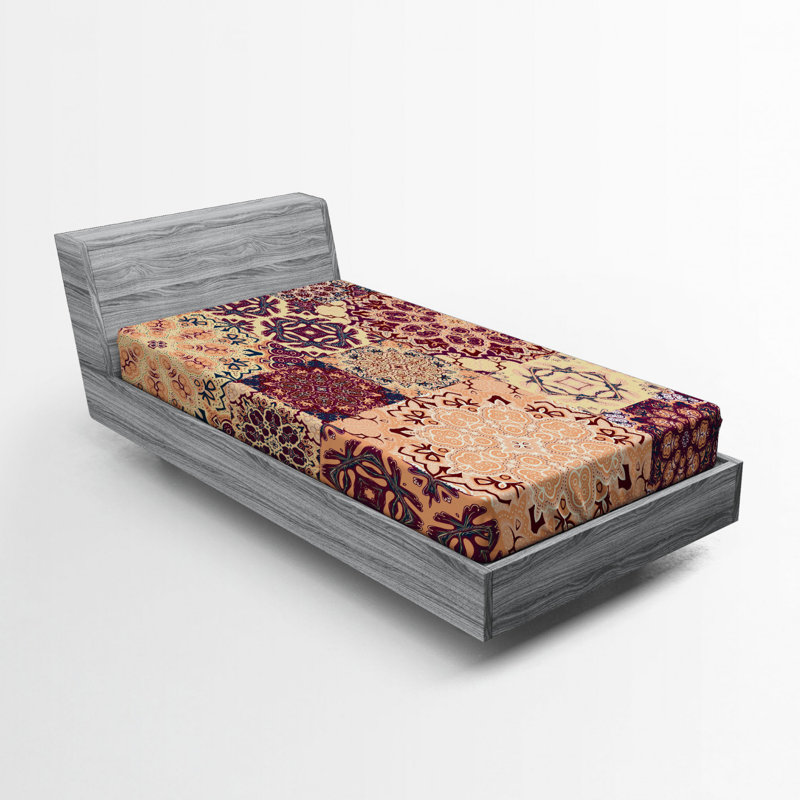 Microfiber Patchwork Fitted Sheet, Twin Fitted Sheet