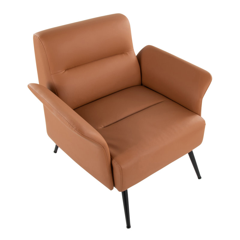 Petal Accent Chair, Camel  Faux Leather