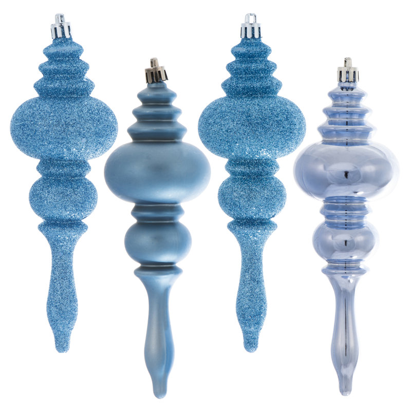 7" 4-Finish Finial Ornament, Periwinkle