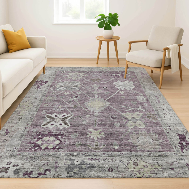 Premium Machine Washable Mayfield Global Rug, 2'6" x 3'10", Merlot