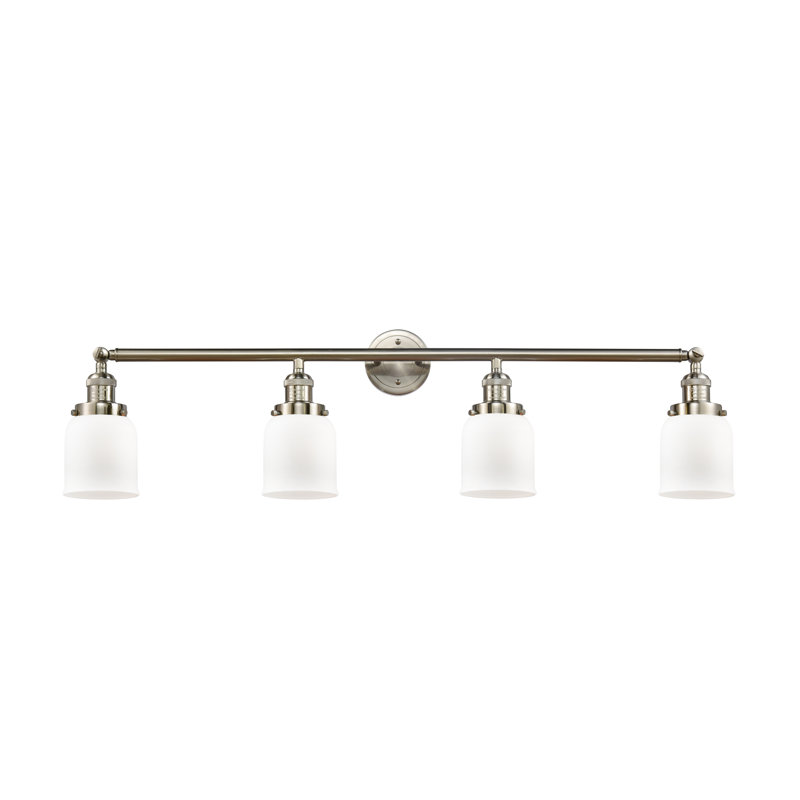 Bell - Éclairage pour meuble-lavabo 4 lumières 42 po, Blanc mat, DEL, Nickel satiné brossé