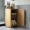 Armoire de rangement de salle de bain en bambou, armoire de plancher autoportante avec porte et tablette pour salle de bain, salon, chambre à coucher, couloir, cuisine