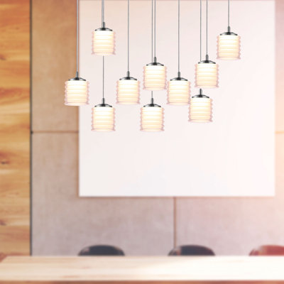 Luminaire suspendu cylindrique à DEL 10 lumières Boley