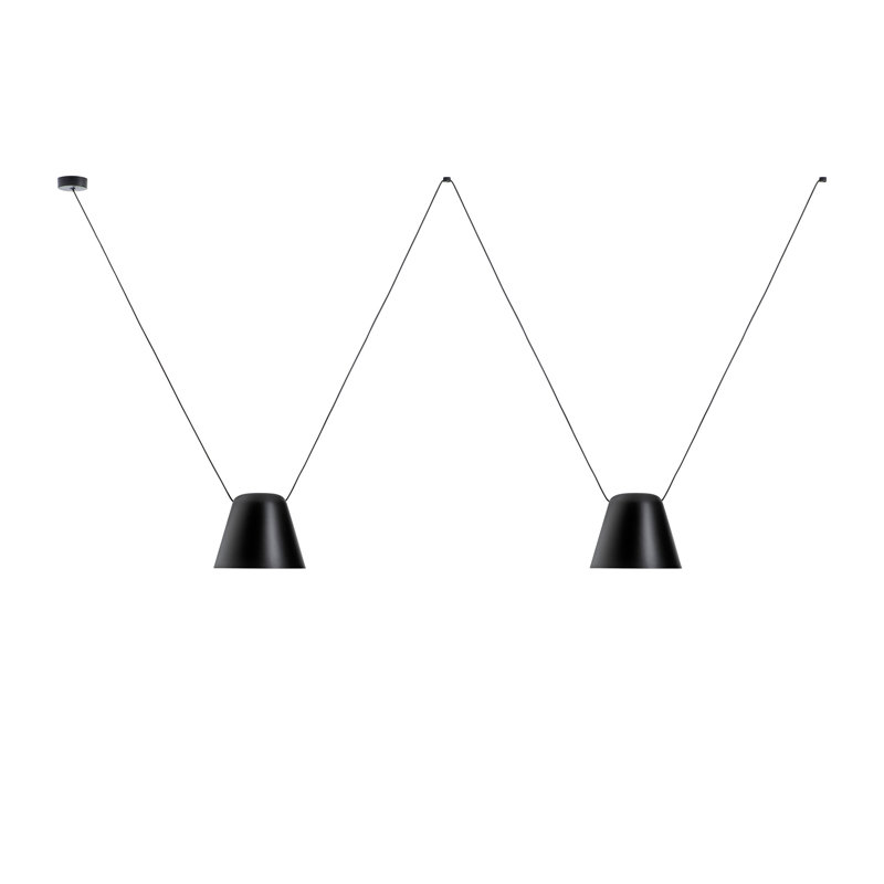 Attic 2 - Light Pendant, 47.13" H x 78.75" W x 9.5" D, Black