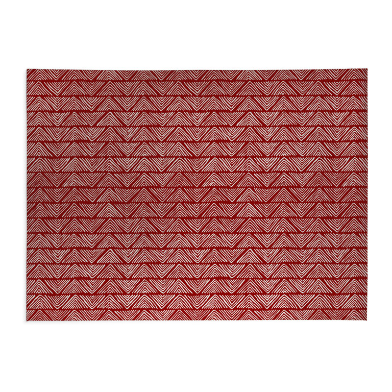 Tapis de cuisine Chev, Rectangle 4pi x 6 pi, Rouge canneberge