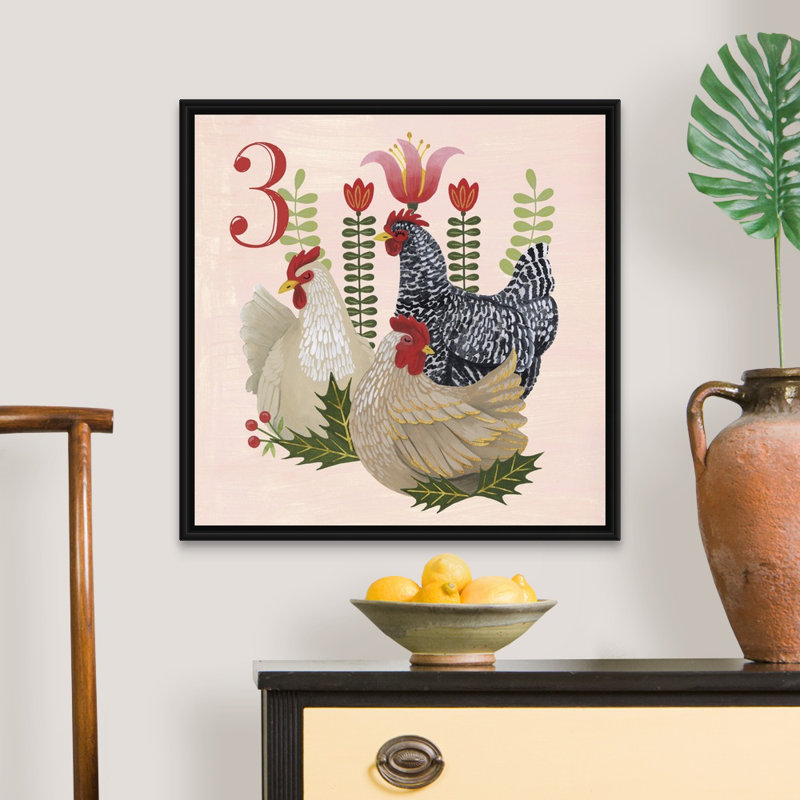"Les douze jours III" par Grace Popp - reproduction d'art sur toile, H 26 po x l 26 po x P 1,75 po, Cadre noir