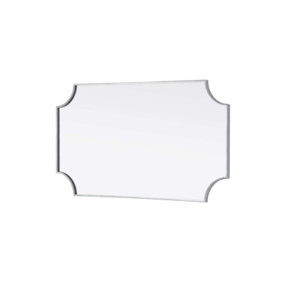 Notched Metal Mirror 24x42 inch in Silver
