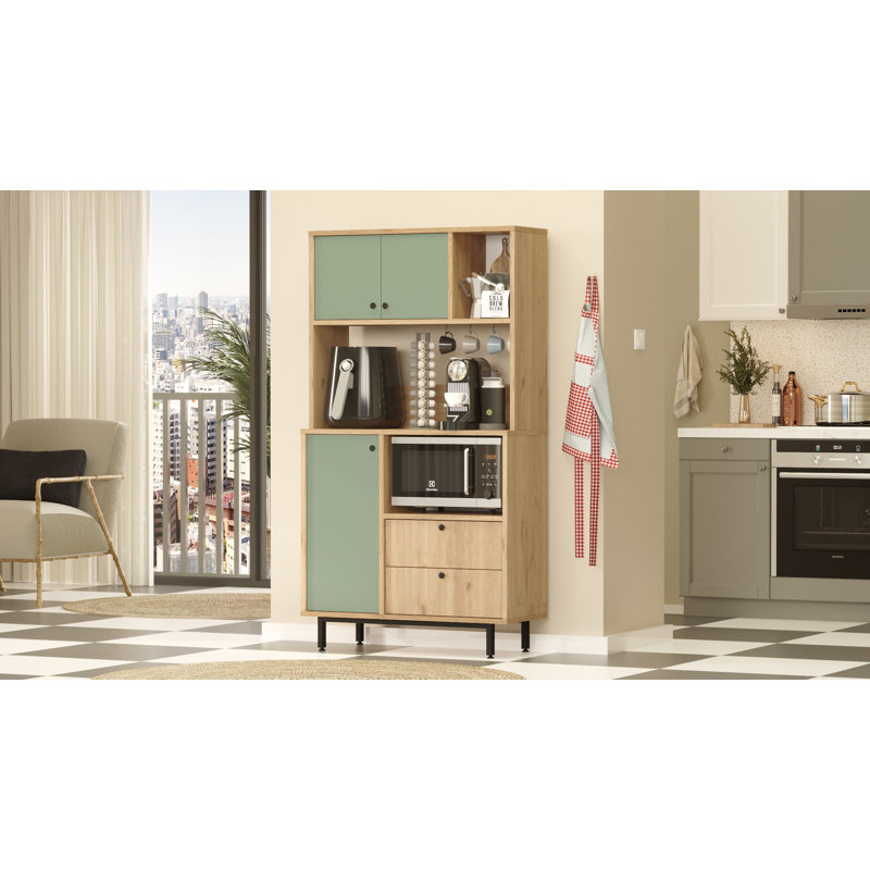 Armoire polyvalente Colesen, Vert / Beige