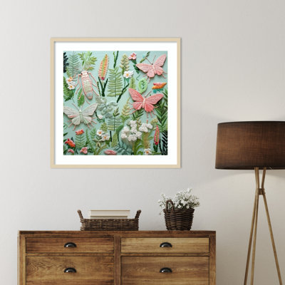 «Butterflies Patch» par Roozbeh, impression sur bois encadrée