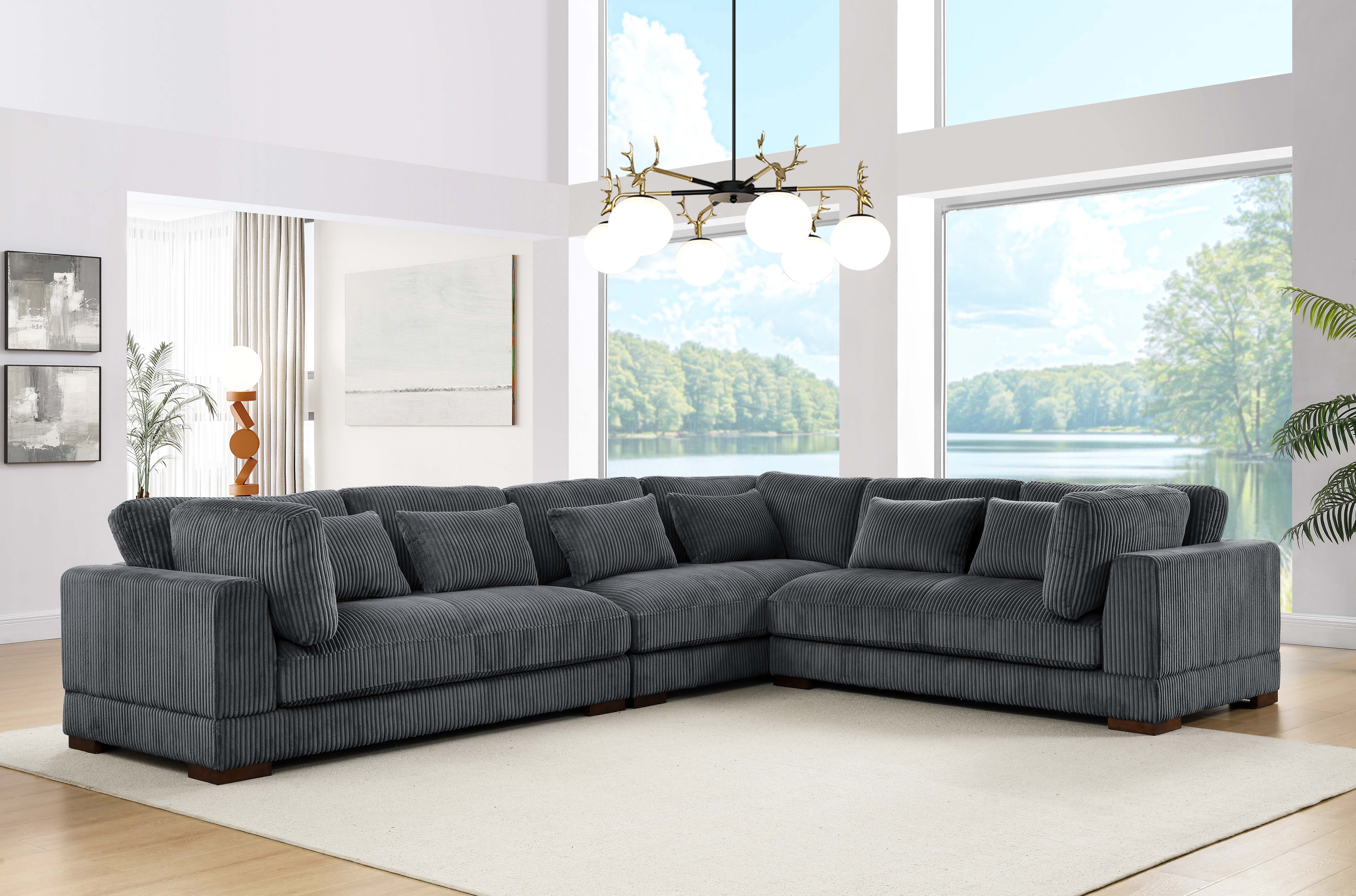 3 - Piece Corduroy Sectional