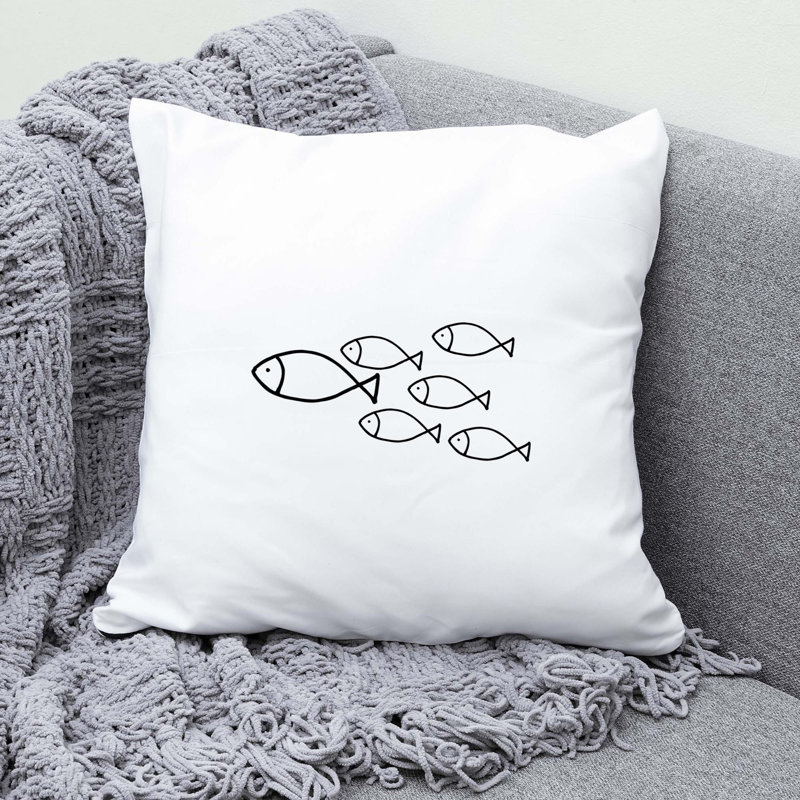 Nautical Sea Life_473 - Coussin décoratif avec coussin décoratif, H 16 po x l 16 po