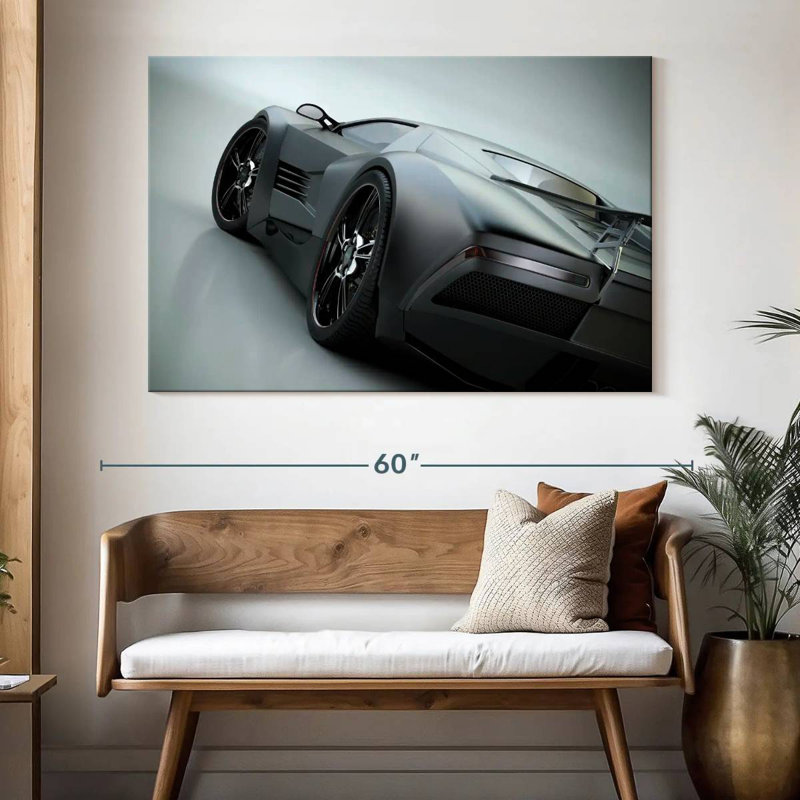 Mehar Matte Black Supercar, 34" H x 51" W