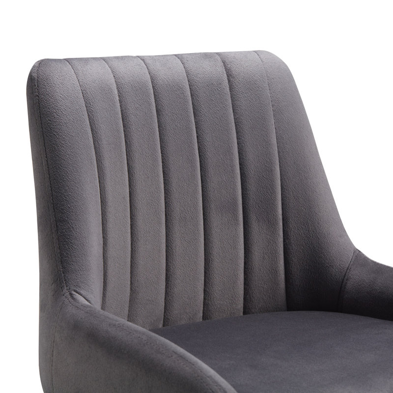  Grey Velvet 2 Set Bar Stools