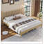Lit plateforme en bois King Size avec tête de lit en forme de gourde, style rétro avec sommier à lattes en bois