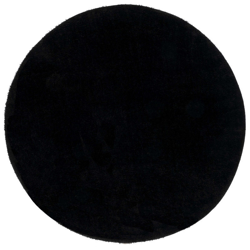 Artzt Black Area Rug, Round 6'7"