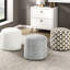 Repose-pieds cylindrique moderne en tissu chenille pour une utilisation polyvalente de 18 po Hauteur de l'emballage en multicolore
