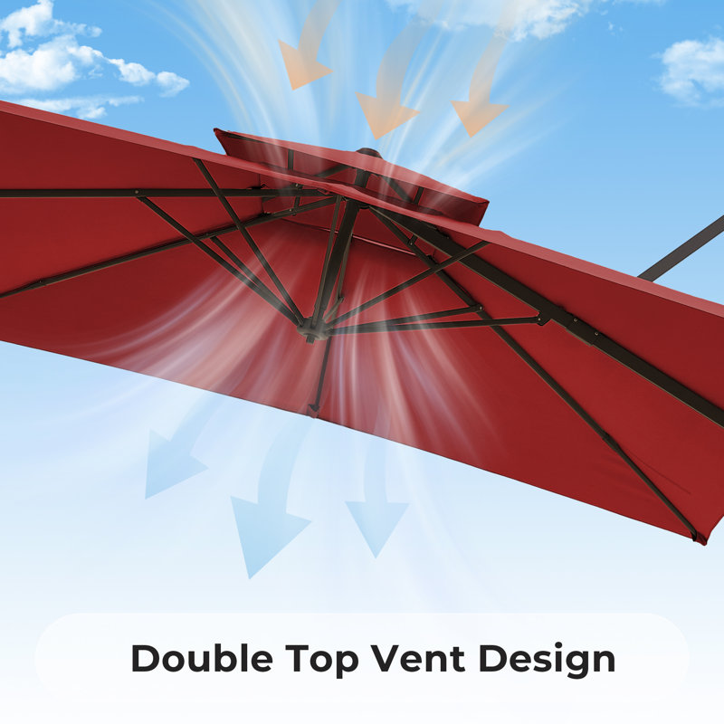 Parasol carré 108 po, Rouge