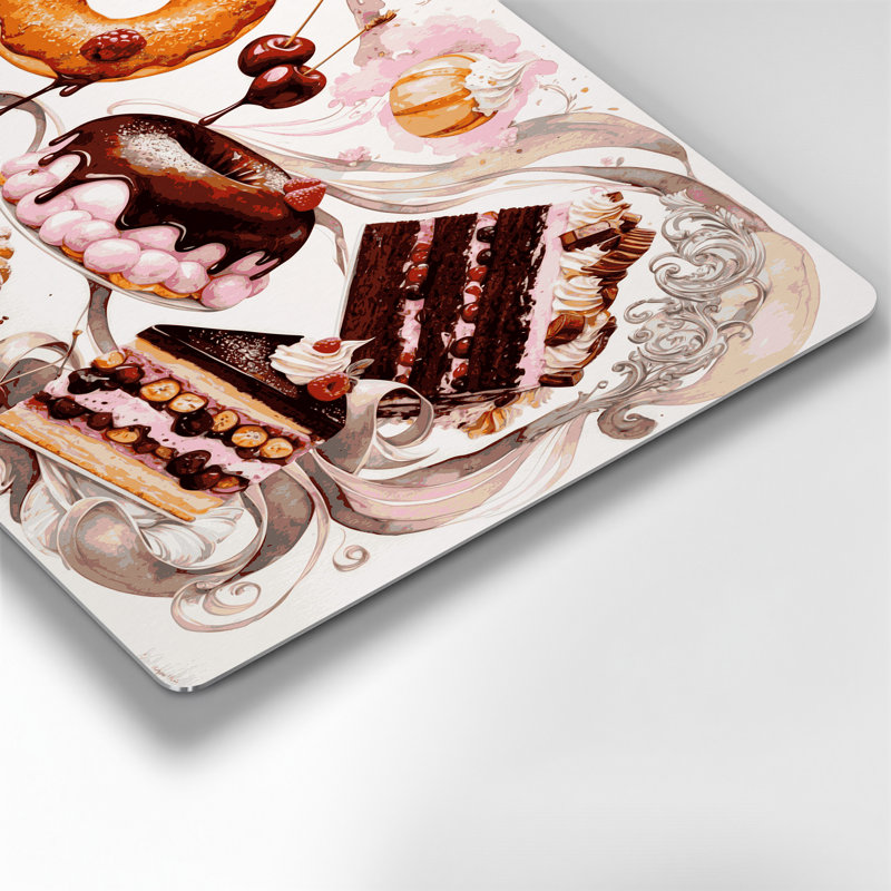 Desserts Berliner, art mural en métal gris, H 11 po x l 14 po