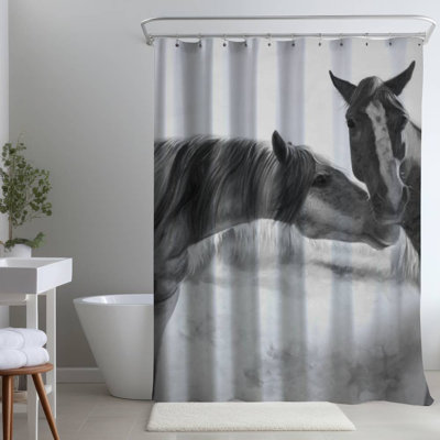 Bryent – Polyester Shower Curtain, Dye Sublimation Print, 71" W × 74" L