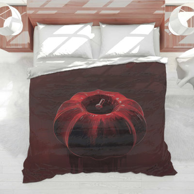 Édredon rouge citrouille métallique